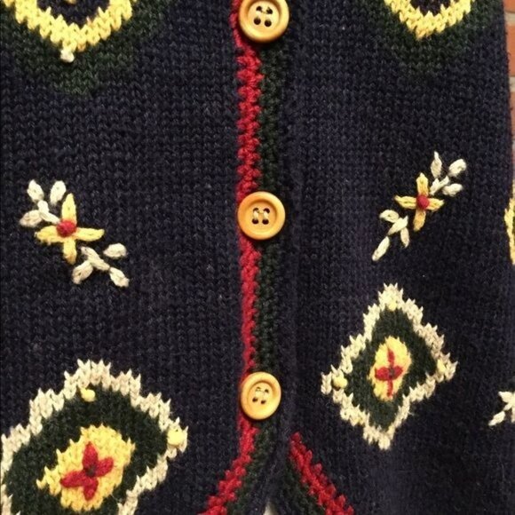 Vintage Northern Reflections 90s Womens Sweater Vest Size S Floral Geo Knit - Picture 3 of 6